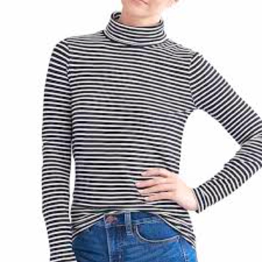 J. Crew Stripe Tissue Turtleneck Size Small